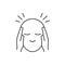 Headache or anxiety line outline icon