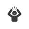 Headache glyph icon. Silhouette symbol. Anger and irritation.