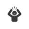 Headache glyph icon. Silhouette symbol. Anger and irritation. Frustration. Nervous tension. Aggression