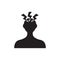 Headache glyph icon. Silhouette symbol. Anger and irritation. Frustration. Nervous tension. Aggression. Occupational stress.