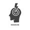 Headache glyph icon. Vector symbol of stress, migraine, head pain, anxiety