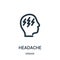 headache icon vector from disease collection. Thin line headache outline icon vector illustration. Linear symbol for use on web