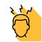 Headache line icon, vector pictogram of person with migraine