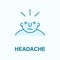 headache on mind field outline icon