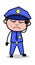 Headache - Retro Cop Policeman Vector Illustration