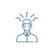 Headache sign line icon concept. Headache sign flat  vector symbol, sign, outline illustration.