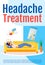 Headache treatment poster flat vector template