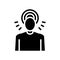 headaches, pain of head glyph icon vector illustration