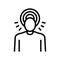 headaches, pain of head line icon vector illustration