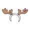 Headband with deer antlers drawn in one line. Symbol of Christmas and New Year