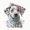 Headband Hound: Dalmatian Puppy in a Fashionable Bandana AI Generated