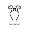 headband icon. Trendy modern flat linear vector headband icon on