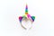 Headband rainbow unicorn headband on a white background