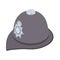 Headdress of english police icon, cartoon style