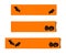 Header or banner set with Halloween pumpkin and bat