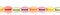 Header, colorful various cookies or macarons, cutout on white ba