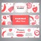 Headers with meat products. Flat meat farm elements. Butcher promo banners, cards, brochure, sale, promotion. Vector