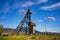 Headframes of Butte, Montana, remnants of mines of the early 1900`s