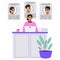 Headhunting agency recruitment process. HR manager selects job vacancy candidates, job seekers resume flat vector illustration on