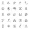 Headhunting line icons set