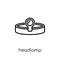 Headlamp icon. Trendy modern flat linear vector Headlamp icon on