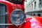 Headlamp of vintage red car
