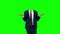 Headless businessman gesturing to camera