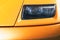 Headlight design on a yellow sports car