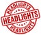 headlights red stamp