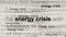 Headline titles media with Energy crisis 3d illustration