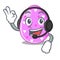 With headphone color the easter eggs isolated mascot