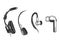 Headphone evolution sketch engraving vector