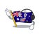 With headphone flag australia isolated in the mascot