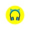 Headphone headset with ear cat minimalist icon