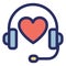 Headphone, heart Isolated Vector icon which can easily modify or edit