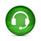 Headphone icon on classy splash green round button illustration