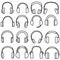 Headphone icon vector set. earbuds illustration sign collection. customer service symbol. call center logo.