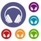 Headphone icons set