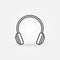 Headphone isolated vector modern icon in thin line style