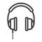 Headphone line icon, listen and music
