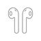 Headphone line icon. Wireless symbol linear vector illustration