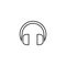 Headphone linear icon - vector thin line music symbol or logo