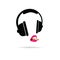 Headphone and lips color vector