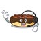 With headphone maple bacon bar mascot cartoon