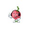 With headphone mascot lovi lovi fruit on white background