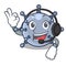 With headphone miniature mine underwater in cartoon bag