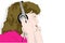 Headphone music (illustration)