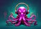 Headphone Octopus Logo Harmony. AI