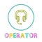 Headphone Operator Depict Icon in Linear Style