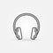 Headphone outline icon. Vector headphones concept symbol